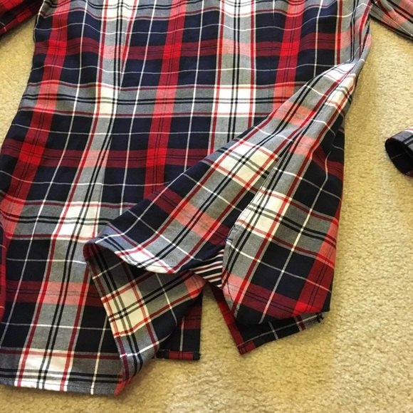 Tommy Hilfiger Limited Plaid Button Shirt Red Long Sleeve Casual Men's Size M - Picture 9 of 10